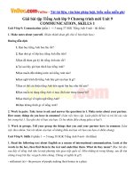 Giải bài tập Tiếng Anh lớp 9 Chương trình mới Unit 9 COMMUNICATION, SKILLS 1 