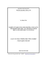 Nghiên cứu khả năng sinh trưởng, năng suất thành phần hóa học, giá thành sản phẩm bột lá sắn, keo giậu và cỏ stylo (LV thạc sĩ)