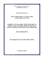 Nghiên cứu dấu hiệu tình thái như là chiến lược lịch sự trong ngôn bản tiếng Anh bằng phương pháp khối liệu