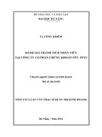 Đánh giá thành tích nhân viên tại Công ty Cổ phần Chứng khoán FPT -FPTS