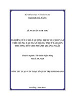 Nghiên cứu chất lượng dịch vụ cho vay tiêu dùng tại Ngân hàng TMCP Sài Gòn Thương Tín chi nhánh Quảng Ngãi