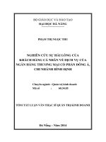 Nghiên cứu sự hài lòng của khách hàng cá nhân về dịch vụ của Ngân hàng Thương mại Cổ phần Đông Á, chi nhánh Bình Định