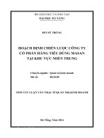 Hoạch định chiến lược Công ty Cổ phần Hàng tiêu dùng Masan tại Khu vực miền Trung