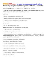 Giải bài tập Tiếng Anh lớp 9 Chương trình mới Review 1 (Unit 123) 