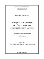Đào tạo nguồn nhân lực tại Công ty TNHH MTV Du lịch Công đoàn Đà Nẵn