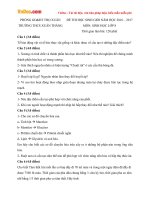 Đề thi học sinh giỏi môn Sinh học lớp 8 trường THCS Xuân Thắng, Thanh Hóa năm học 2016  2017 