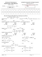 đề thi hệ số 2 môn toán 12 có đáp án 