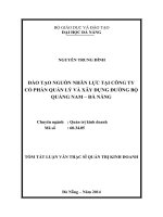 Đào tạo nguồn nhân lực tại Công ty Cổ phần Quản lý và Xây dựng đường bộ Quảng Nam - Đà Nẵng