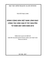 Đảng Cộng sản Việt Nam lãnh đạo công tác dân vận ở Tây Nguyên từ năm 2001 đến năm 2010 (tt)