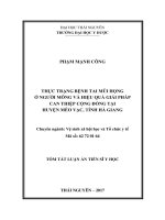 Thực trạng bệnh tai mũi họng ở người mông và hiệu quả giải pháp can thiệp cộng đồng tại huyện mèo vạc tỉnh hà giang (tt) 