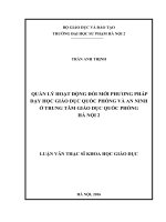 Quản lý hoạt động đổi mới phương pháp dạy học giáo dục quốc phòng và an ninh ở Trung tâm giáo dục quốc phòng Hà Nội 2