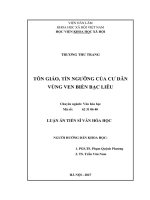 Tôn giáo, tín ngưỡng của cư dân vùng ven biển Bạc Liêu (LA tiến sĩ)