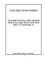 tich hop giao duc bien doi khi hau trong day hoc bai 41 - dien the sinh thai - sinh hoc 12