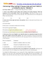 Giải bài tập Tiếng Anh lớp 9 Chương trình mới Unit 9 SKILLS 2, LOOKING BACK  PROJECT 