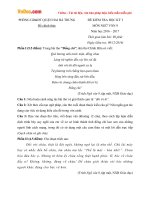 Đề thi học kì 1 môn Ngữ văn lớp 9 Phòng GDĐT Hai Bà Trưng, Hà Nội năm học 2016  2017 