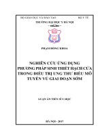 Nghiên cứu ứng dụng phương pháp sinh thiết hạch cửa trong điều trị ung thư biểu mô tuyến vú giai đoạn sớm 