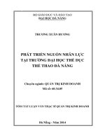 Phát triển nguồn nhân lực tại Trường Đại học Thể dục thể thao Đà Nẵng