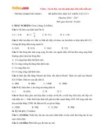Đề thi học kì 1 môn Vật lý lớp 9 Phòng GDĐT Bù Đăng, Bình Phước năm học 2016  2017 