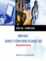 Bài 1  quản lý công nghệ và đổi mới