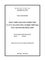 Phát triển doanh nghiệp nhỏ và vừa ngành công nghiệp trên địa bàn thành phố Đồng Hới