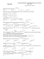 Bộ 10 đề minh họa TNPT lần 2 năm học 20162017 file word có đáp án chi tiết cực hay