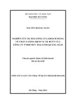 Nghiên cứu sự hài lòng của khách hàng đối với chất lượng dịch vụ xe buýt của Công ty TNHH MTV Mai Linh Quảng Ngãi