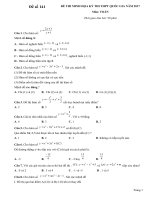 Bộ 10 đề minh họa Tốt nghiệp THPT lần 15 file word có đáp án chi tiết