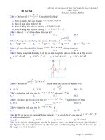 Bộ 10 đề minh họa TNPT lần 3  năm học 20162017 file word có đáp án chi tiết