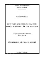 Phát triển kinh tế trang trại trên địa bàn huyện Phù Cát tỉnh Bình Định