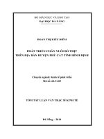 Phát triển chăn nuôi bò thịt trên địa bàn huyện Phù Cát tỉnh Bình Định