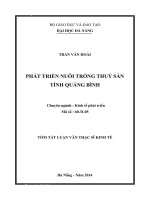 Phát triển nuôi trồng thủy sản tỉnh Quảng Bình