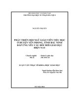Phát triển đội ngũ giáo viên tiểu học ở huyện yên phong, tỉnh bắc ninh đáp ứng yêu cầu đổi mới giáo dục hiện nay 