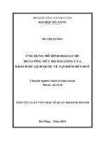 Ứng dụng mô hình holsat để đo lường mức độ hài lòng của khách du lịch quốc tế tại điểm đến Hu