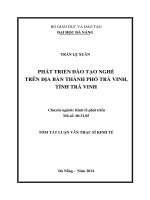 Phát triển đào tạo nghề trên địa bàn thành phố Trà Vinh, tỉnh Trà Vinh