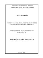 Tổ chức và hoạt động thanh tra xây dựng ở việt nam hiện nay  