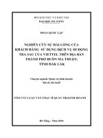 Nghiên cứu sự hài lòng của khách hàng sử dụng dịch vụ di động trả sau của Viettel trên địa bàn thành phố Buôn Ma Thuột, tỉnh Đắk Lắk