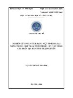 Nghiên cứu phân tích dạng một số kim loại nặng trong cột trầm tích thuộc lưu vực sông cầu trên địa bàn tỉnh thái nnuyên 