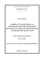 Nghiên cứu sự hài lòng của khách hàng đối với sản phẩm bia Dung Quất của Nhà máy Bia Dung Quất tại thị trường Quảng Ngã