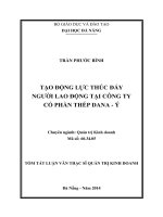 Tạo động lực thúc đẩy người lao động tại Công ty Cổ phần Thép Dana - Ý