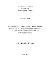 Nghiên cứu tỷ lệ nhiễm human papilloma virus, một số yếu tố liên quan và kết quả điều trị các tổn thương cổ tử cung ở phụ nữ thành phố cần thơ 