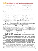 Đề thi học kỳ 1 môn Tiếng Anh lớp 9 trường THCS Thanh Kim, Sa Pa năm học 2016  2017 có đáp án 