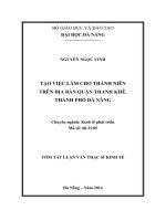 Tạo việc làm cho thanh niên trên địa bàn quận Thanh khê, thành phố Đà Nẵng