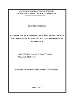 Thực hành quyền công tố trong tố tụng hình sự từ thực tiễn tỉnh nghệ an astract 