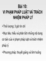 Bài 10: VI PHẠM PHÁP LUẬT VÀ TRÁCH NHIỆM PHÁP LY