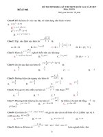 Bộ 10 đề minh họa TNPT lần 7 năm học 20162017 file word có đáp án chi tiết