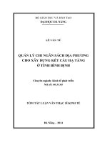 Quản lý chi ngân sách địa phương cho xây dựng kết cấu hạ tầng ở tỉnh Bình Địn