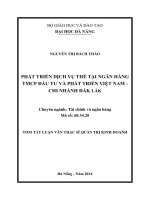 Phát triển dịch vụ thẻ tại Ngân hàng TMCP Đầu tư và Phát triển Việt Nam - Chi nhánh Đăk Lă