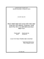 Phát triển đội ngũ giáo viên tiểu học ở huyện yên phong, tỉnh bắc ninh đáp ứng yêu cầu đổi mới giáo dục hiện nay 