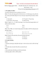 Đề thi học kì 1 môn Sinh học lớp 9 Phòng GDĐT Vĩnh Tường, Vĩnh Phúc năm học 2016  2017 