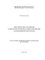 Thực trạng thừa cân, béo phì và một số yếu tố liên quan ở học sinh tiểu học tại thành phố Mỹ Tho năm 2016